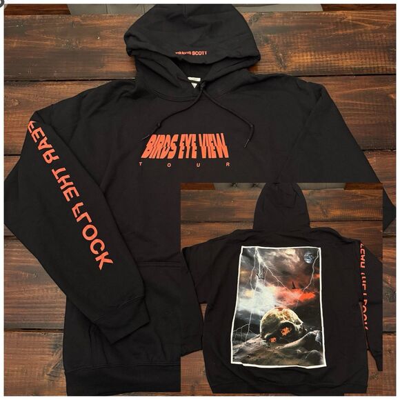 Travis Scott Bird's Eye View Tour Merch Fear the Flock Hoodie